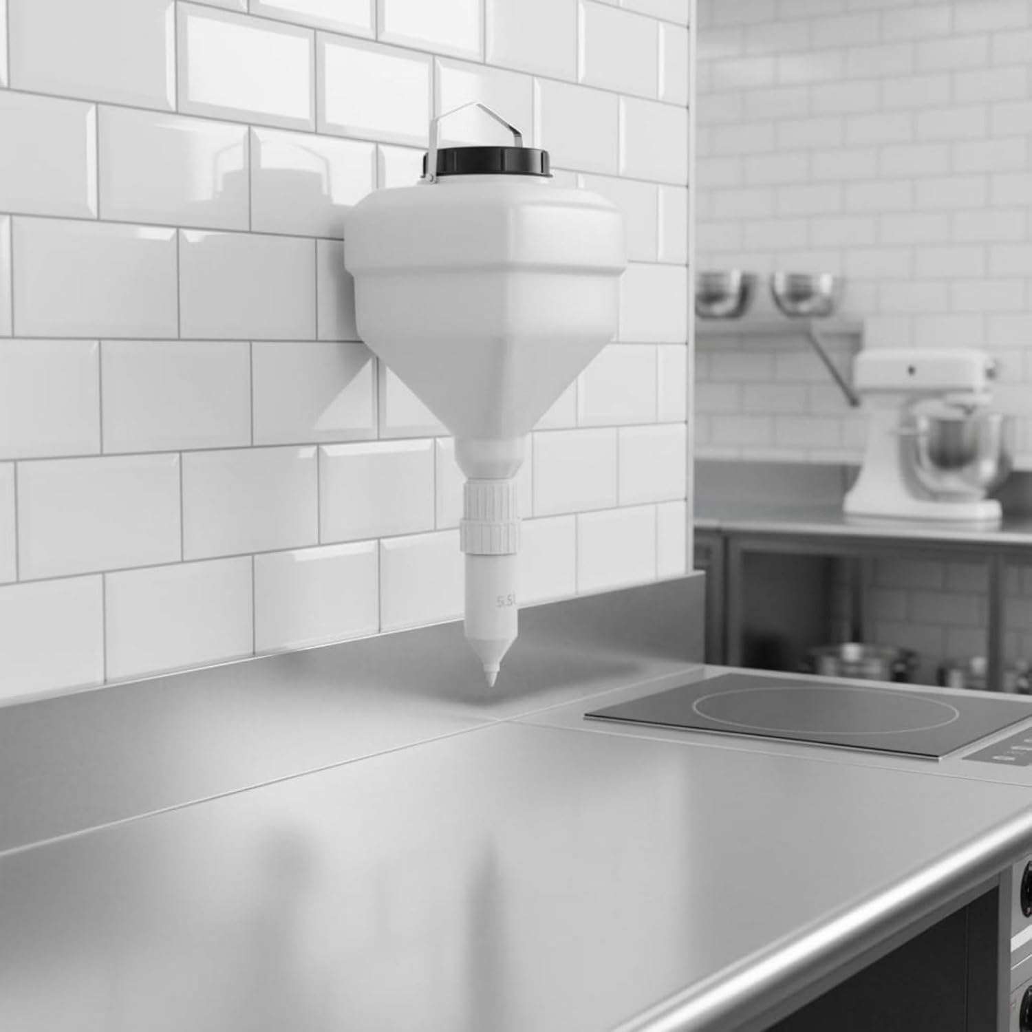 Hanging Sauce Dispenser Condiment Dispenser Leakproof Food Service Supply for Restaurant Owners, 3.5L Square Barrel