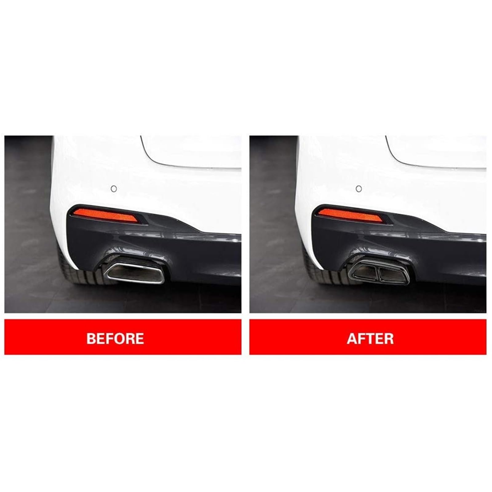 Scarico Auto Terminale di Scarico per B&MW Serie 5 G30 528Li 530Li 2017 2018 Auto in Acciaio Inox Nero Terminale di Scarico Copertura Trim