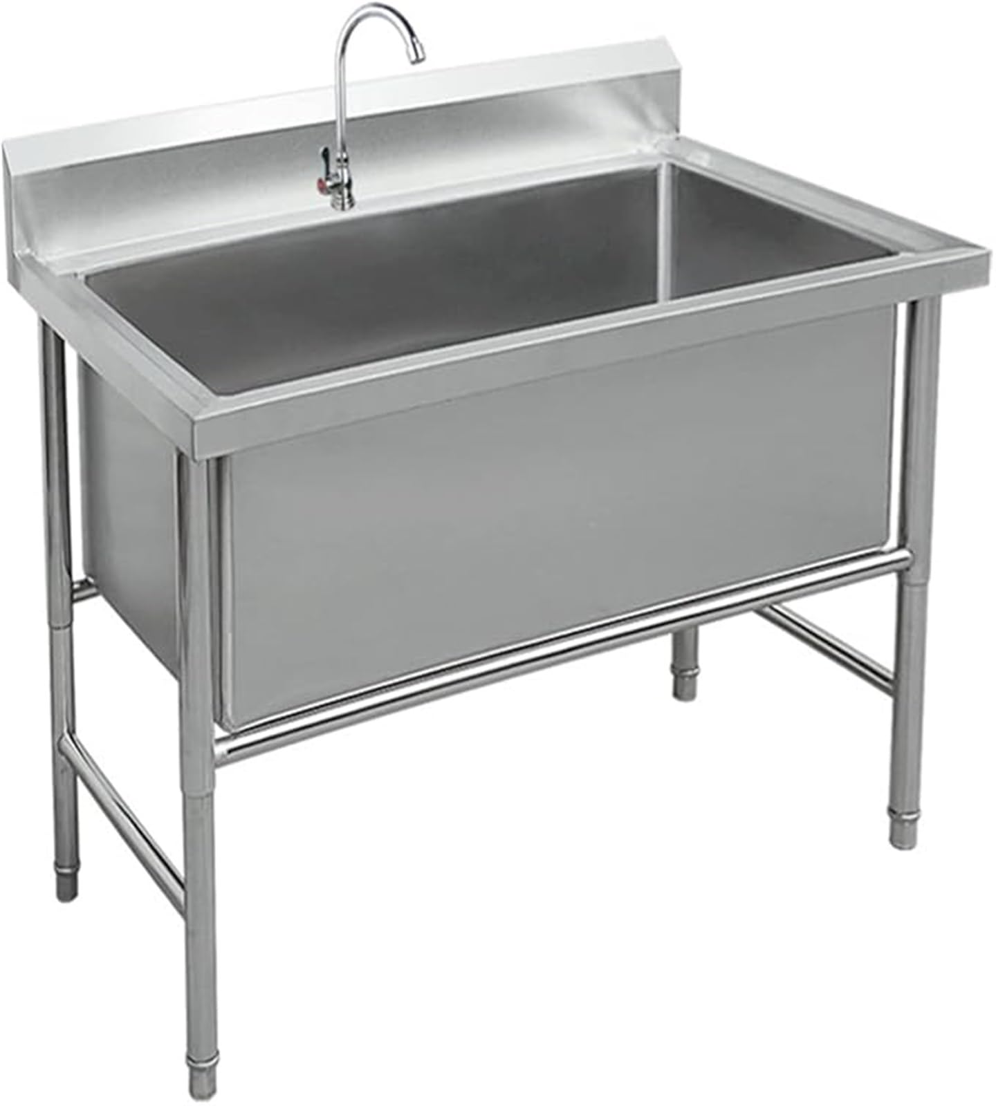 Lavello da cucina in acciaio inox, grande vasca singola per lavanderia, garage, bar, ristorante e uso esterno, lavello da cucina industriale