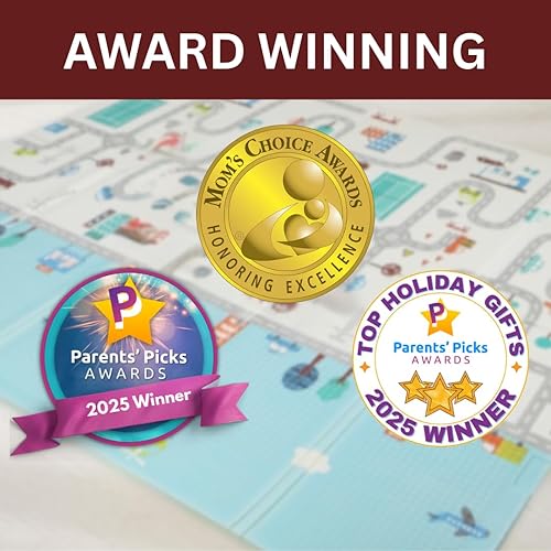 Miniatura 3 de Bammax Alfombra de juego acolchada de espuma impermeable extra grande para bebé, reversible y plegable, tapete de juego de espuma para bebé de 0.4