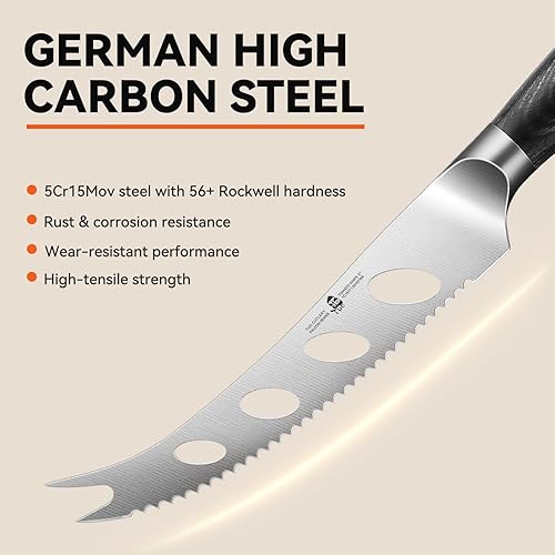 Miniatura 3 de TUO Cuchillo de chef de 6 pulgadas, cuchillo de cocina Gyuto, acero inoxidable alemán de alto carbono, cómodo mango de madera de Pakkawood, espiga