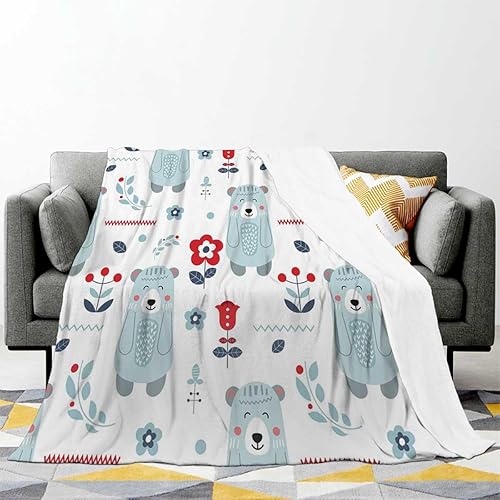 Miniatura 2 de Manta de oso nórdico creativo para cama, sofá, cama, sofá, silla, 55 x 70 pulgadas