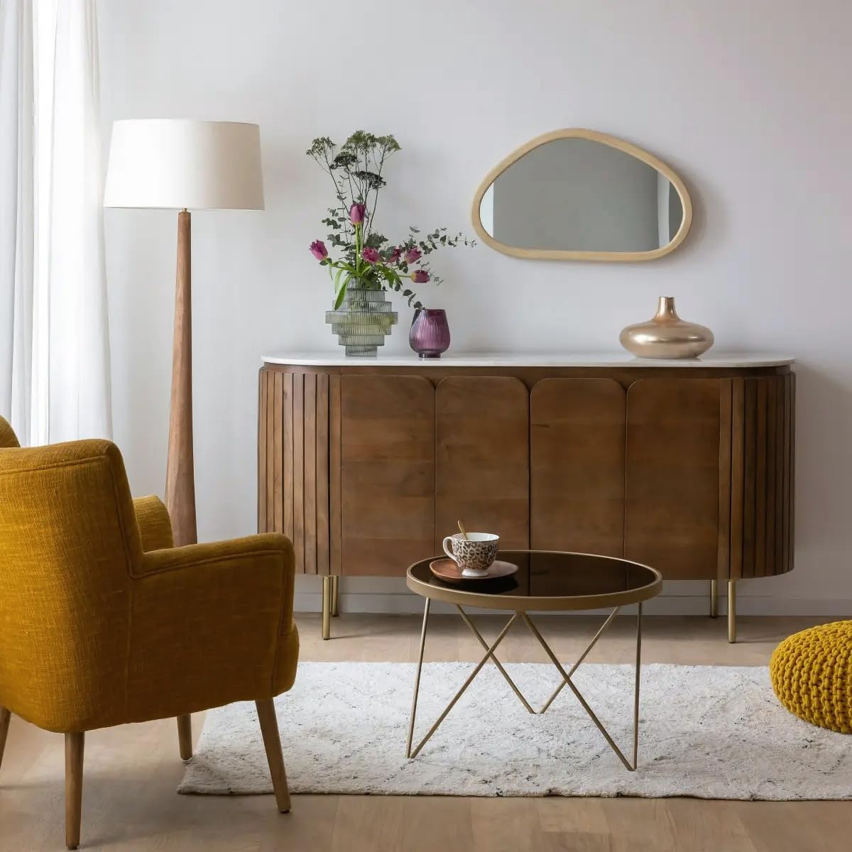 The Attic Carlston Sideboard Large|Multipurpose Cabinet for Kitchen and Living Room Storage|Classy Sideboard|Solid Mango Wood|Provential Teak Matte Finish-image-25