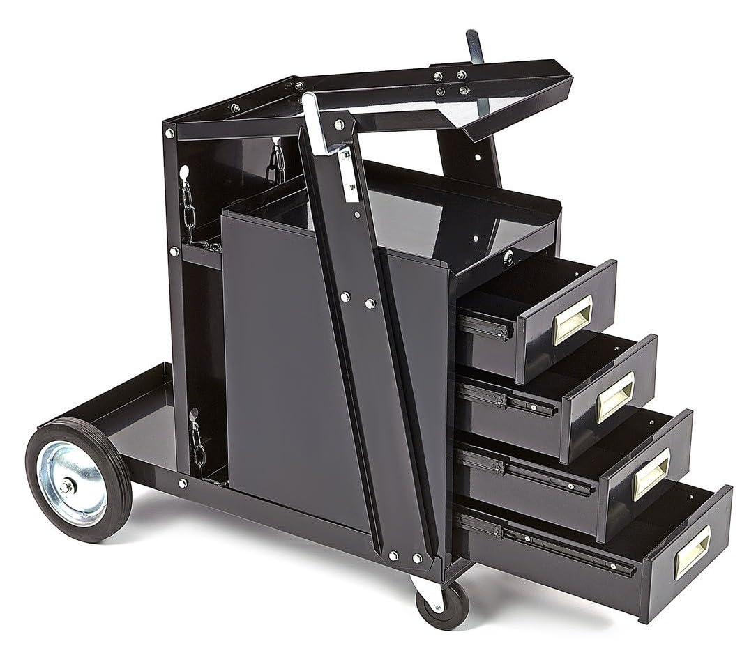 CARRO DE 4 CAJONES PARA MAQUINA DE SOLDAR PARA HERRAMIENTAS DE SOLDADURA Y ACCESORIOS