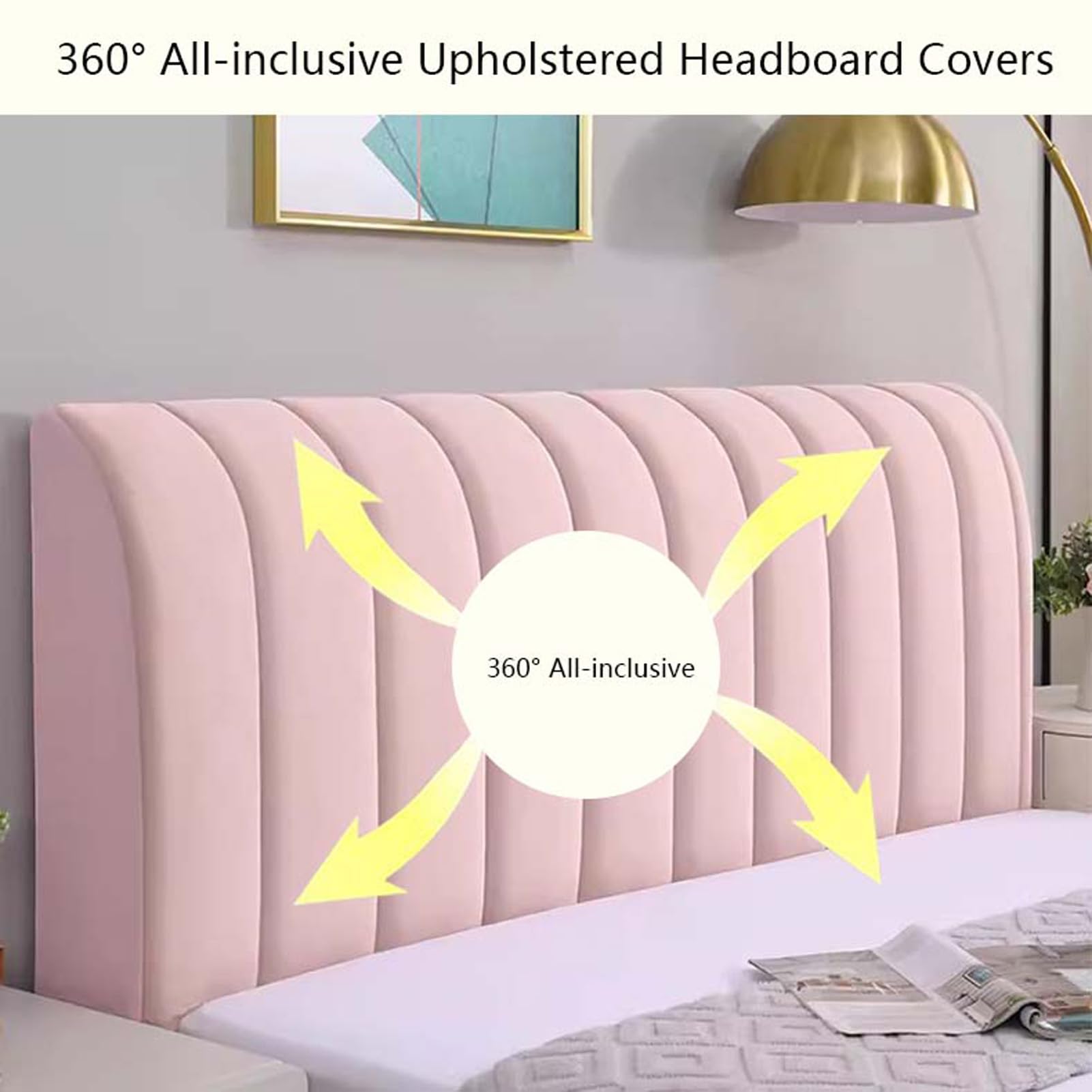 JANMEYO Hoes voor hoofdeinde van het bed, hoofdbordhoes, eenvoudig, modern, elastisch, fluweel, universele gewatteerde verdikte hoofdbordbeschermer, stofhoes voor slaapkamerdecoratie, grijs|60 x 150