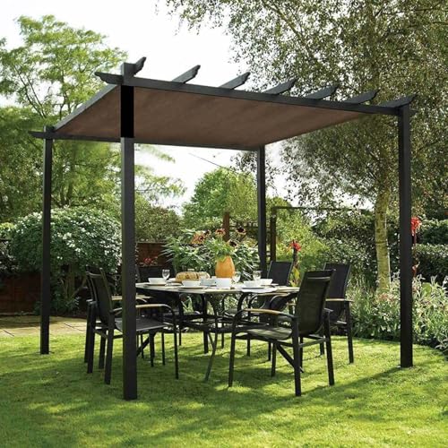 Toldo marrón de 2x6 m rectangular impermeable como soluciones de protección solar 2