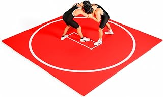 VELOVA 9x9 ft Wrestling Mat for BJJ Jiu Jitsu MMA Judo Karate - Shock Absorbing Foldable Home Gym Grappling Mat