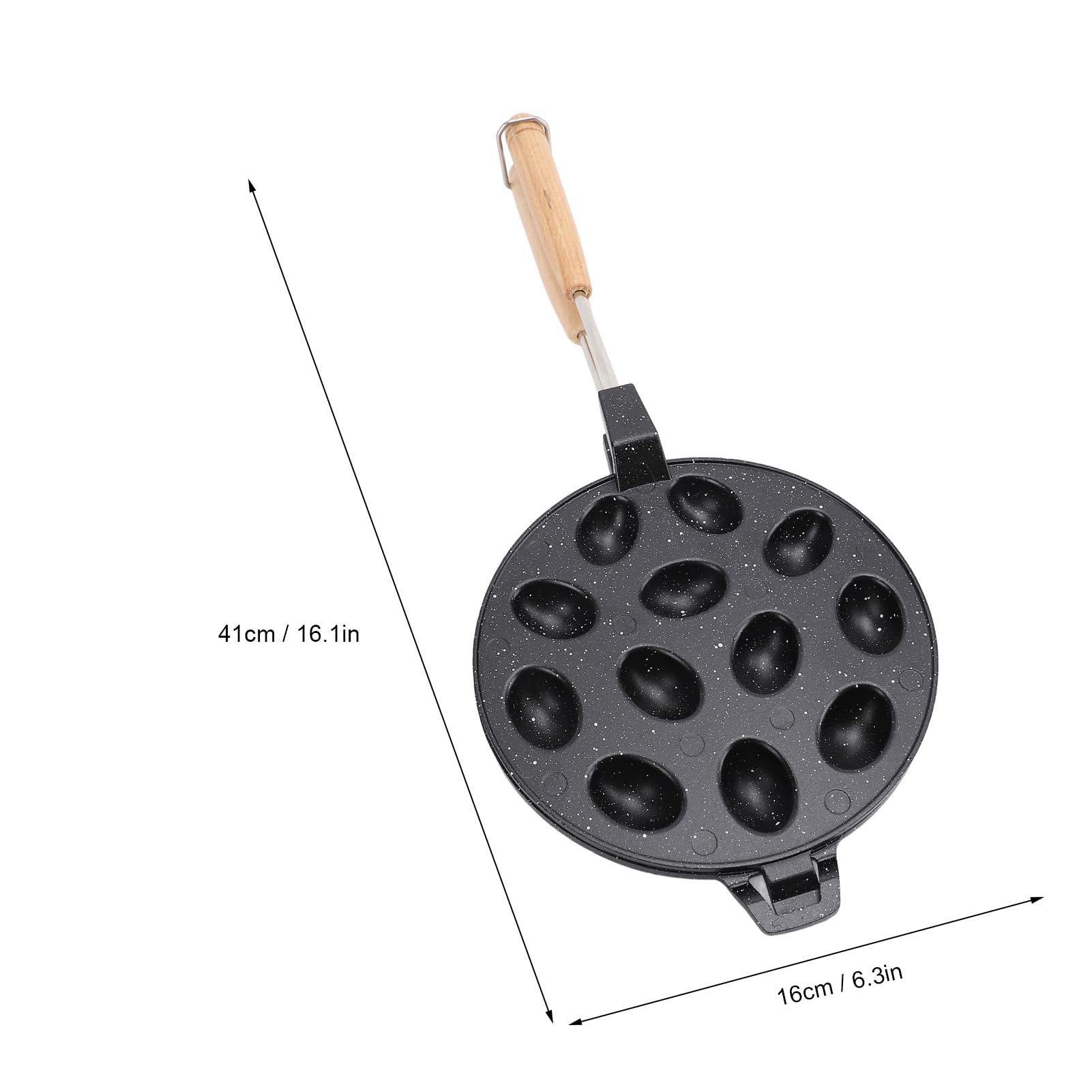 Moule à biscuits en forme de noix en alliage d'aluminium anti-adhésif pour fêtes Capacité 12 biscuits (Noir)