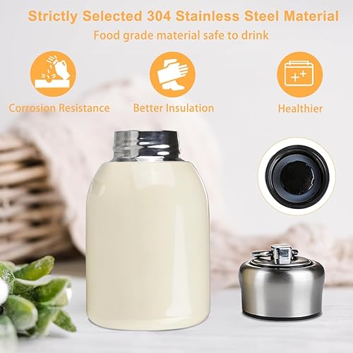 Miniatura 3 de Mini taza térmica de 10.15 onzas líquidas, a prueba de fugas, termo de viaje de acero inoxidable, botella de agua para bebidas en interiores y