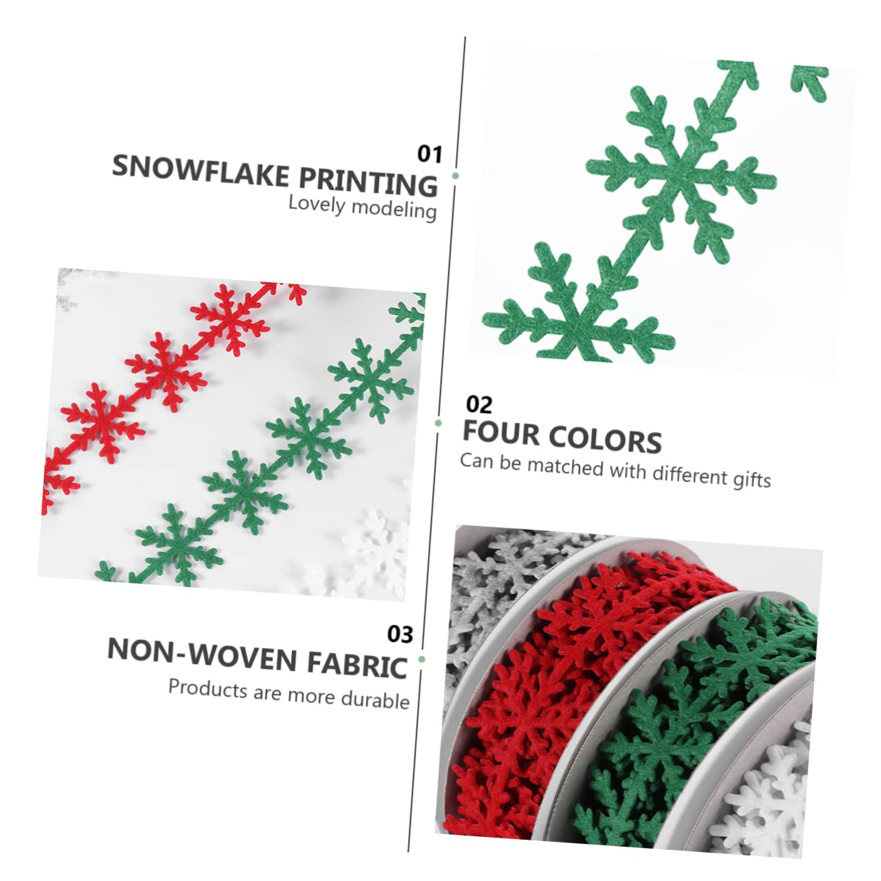 Holibanna 4 Rollos Cinta de Regalo Navideña de Cinta Decorativa Gruesa y Duradera para Manualidades Envoltura Bodas y Fiestas