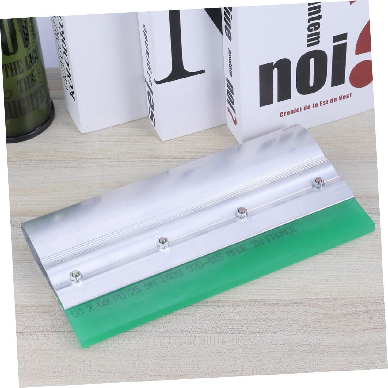 DOITOOL Spatola in Alluminio per Serigrafia con Lama in Gomma Strumento Preciso per Stampa Grafica e Tessile Colore Casuale