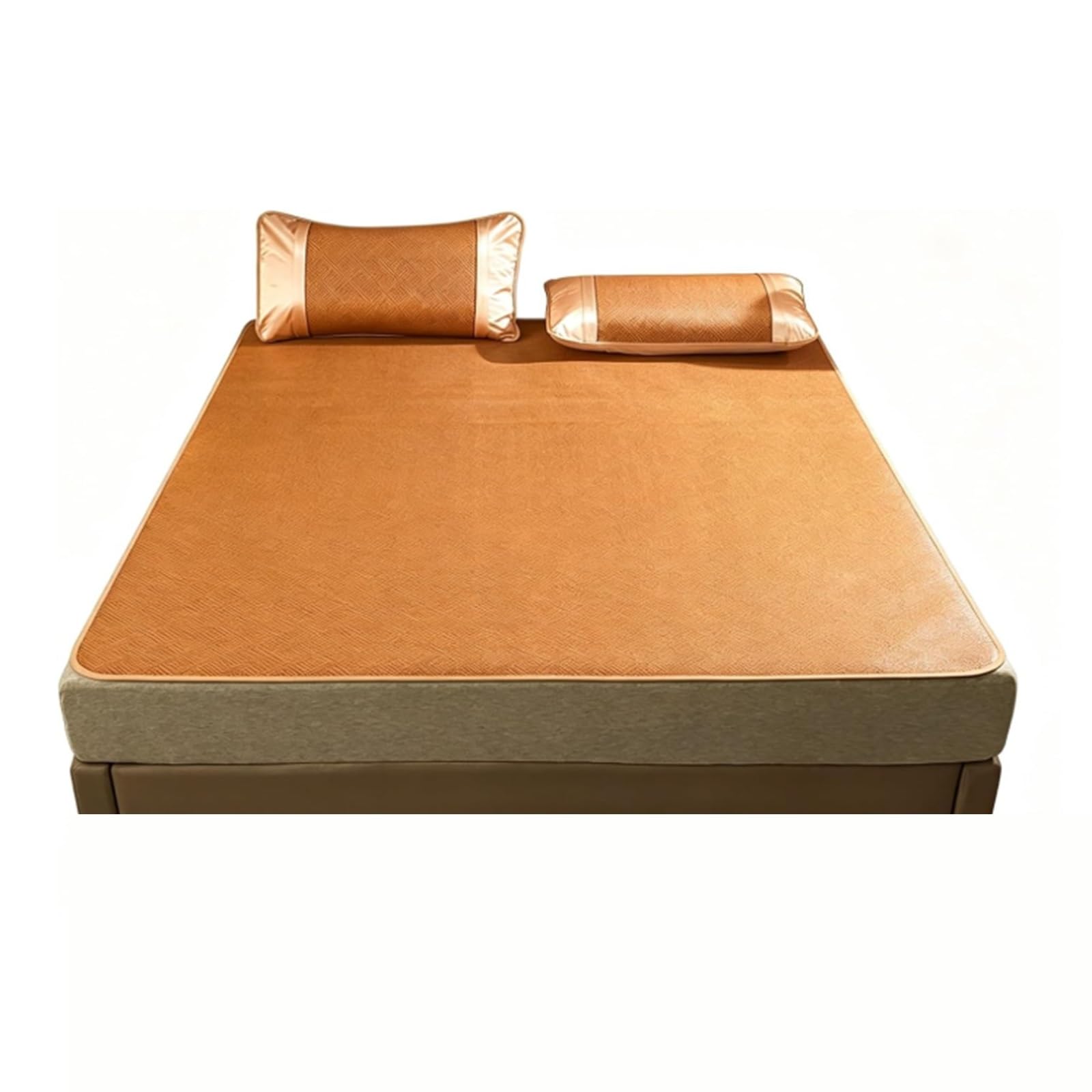 Cxllisionary One Color Summer Sleeping Matm, Foldable Design, Cooling Mattress Pad Ice Silk Bed Mat, Sided Bamboo Mat Rattan, For Home Dormitory(80 * 190Cm/31.5 * 74.8In)