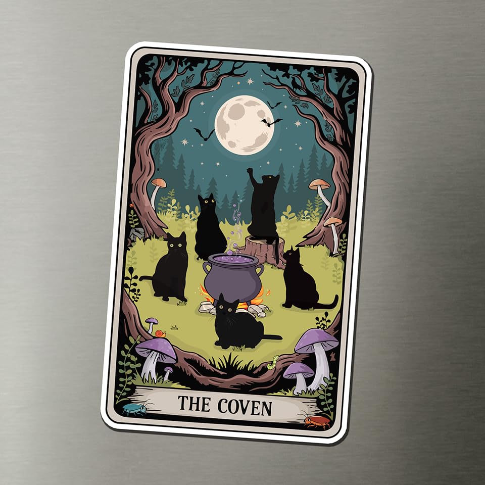 Imán decorativo gato negro Brujas Tarot 4 pulg miniatura 5