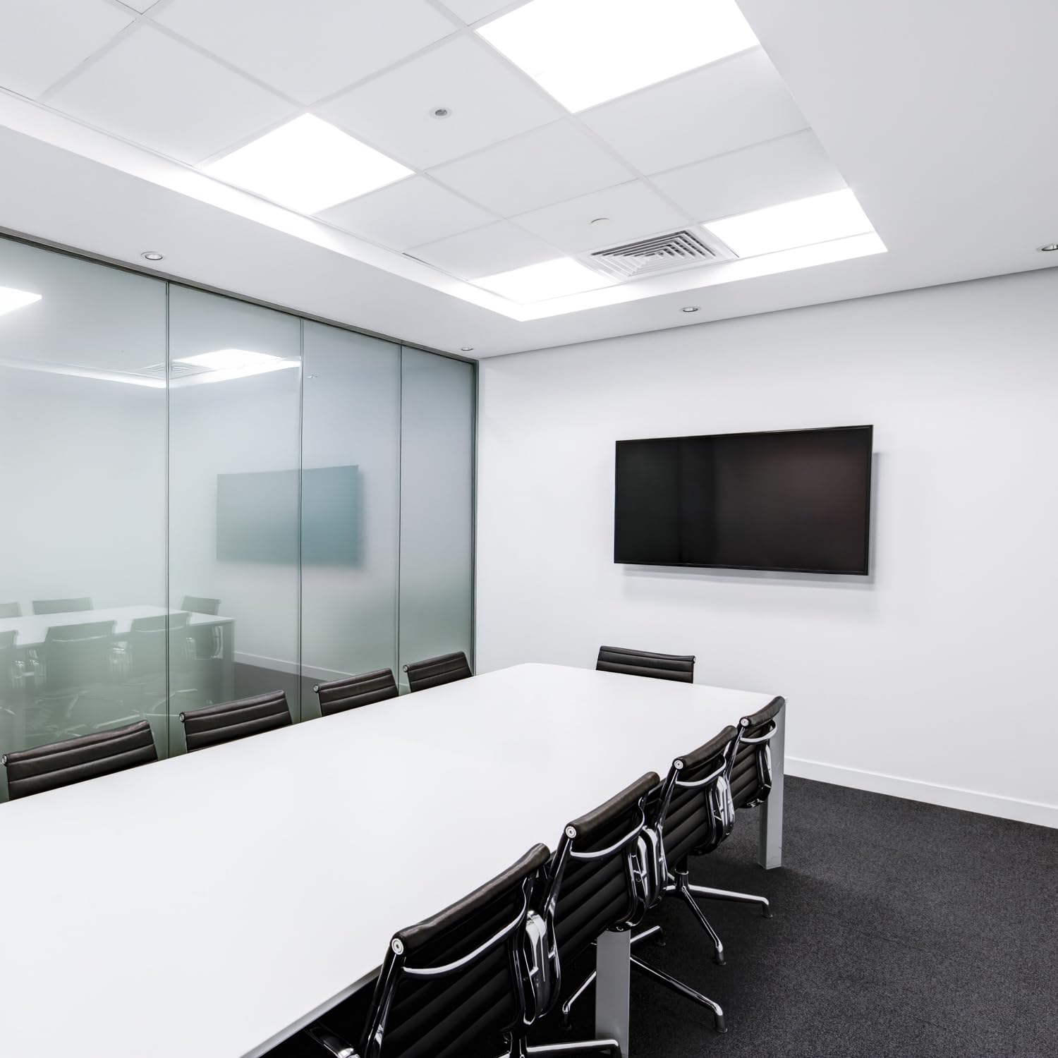 TRAXON LUXPOINT® Cajas x6 unidad Panel LED- Willi 40W 4000Lm 60x60cm Luz Fría 6500K driver integrado flicker free CRI80 IP20 techo falso *Marco No Incluido (Luz Fría 6500K 60x60 | Caja 6 unidad)