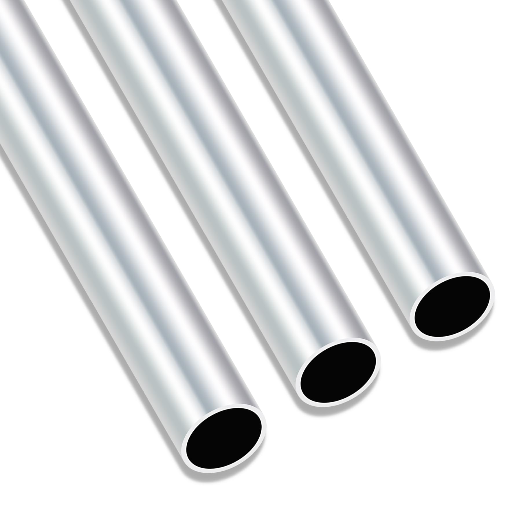 iMeistek 6063 Aluminium Round Tube, 250mm Length 20mm OD 18mm ID Seamless Straight Round Tubing for Industrial, Decorative, Architectural (3PCS)