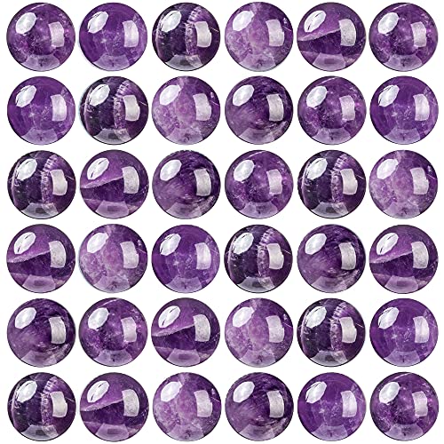 Image of 100Pcs Natural Stone Beads 8mm Amethyst Round Gemstone Loose Beads with Elastic Bracelet String for Bracelets Necklace Jewelry Making