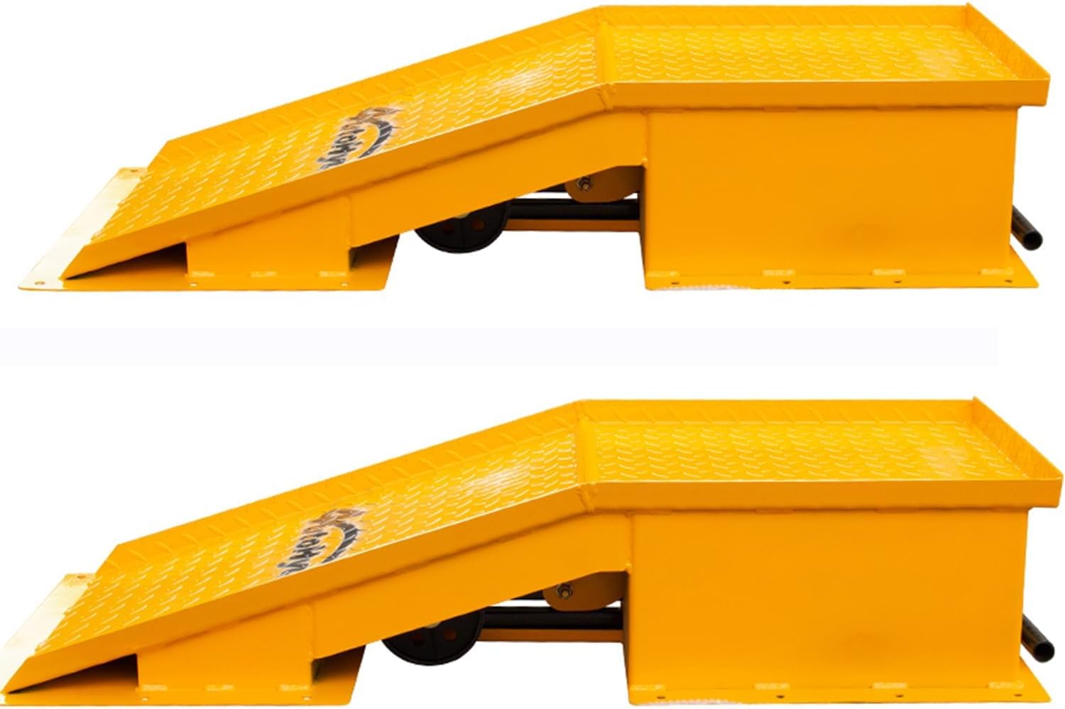Heavy Duty Truck Ramps for Oil Changes, 20 Ton Capacity Car & Truck Service Ramps, Wide Wheel Lift Ramps for Maintenance, Pair, Yellow