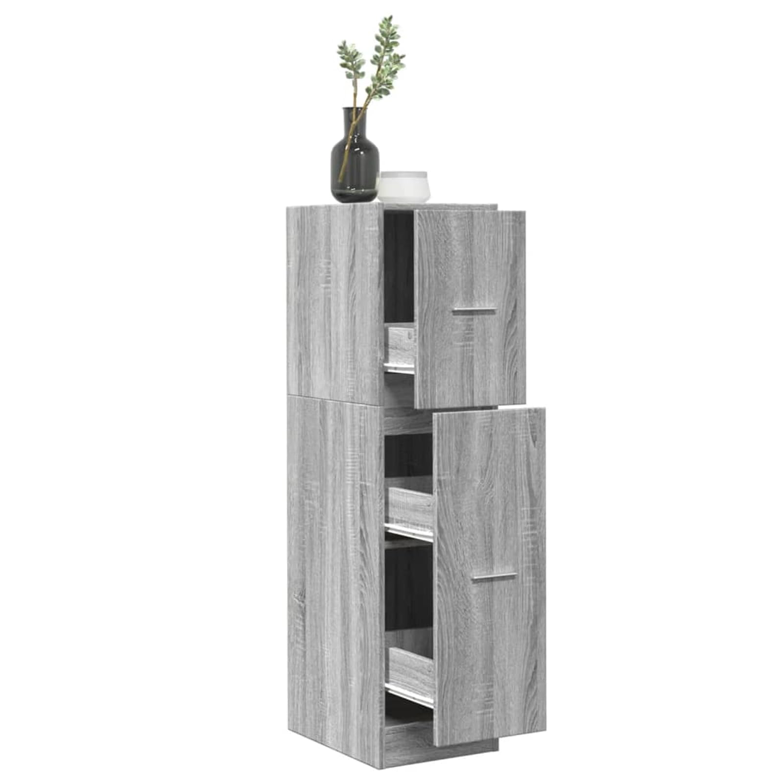 Armadietto per farmacie, 30 x 41 x 118 cm, in legno Sonoma, con 3 robusti cassetti per uno spazio ordinato