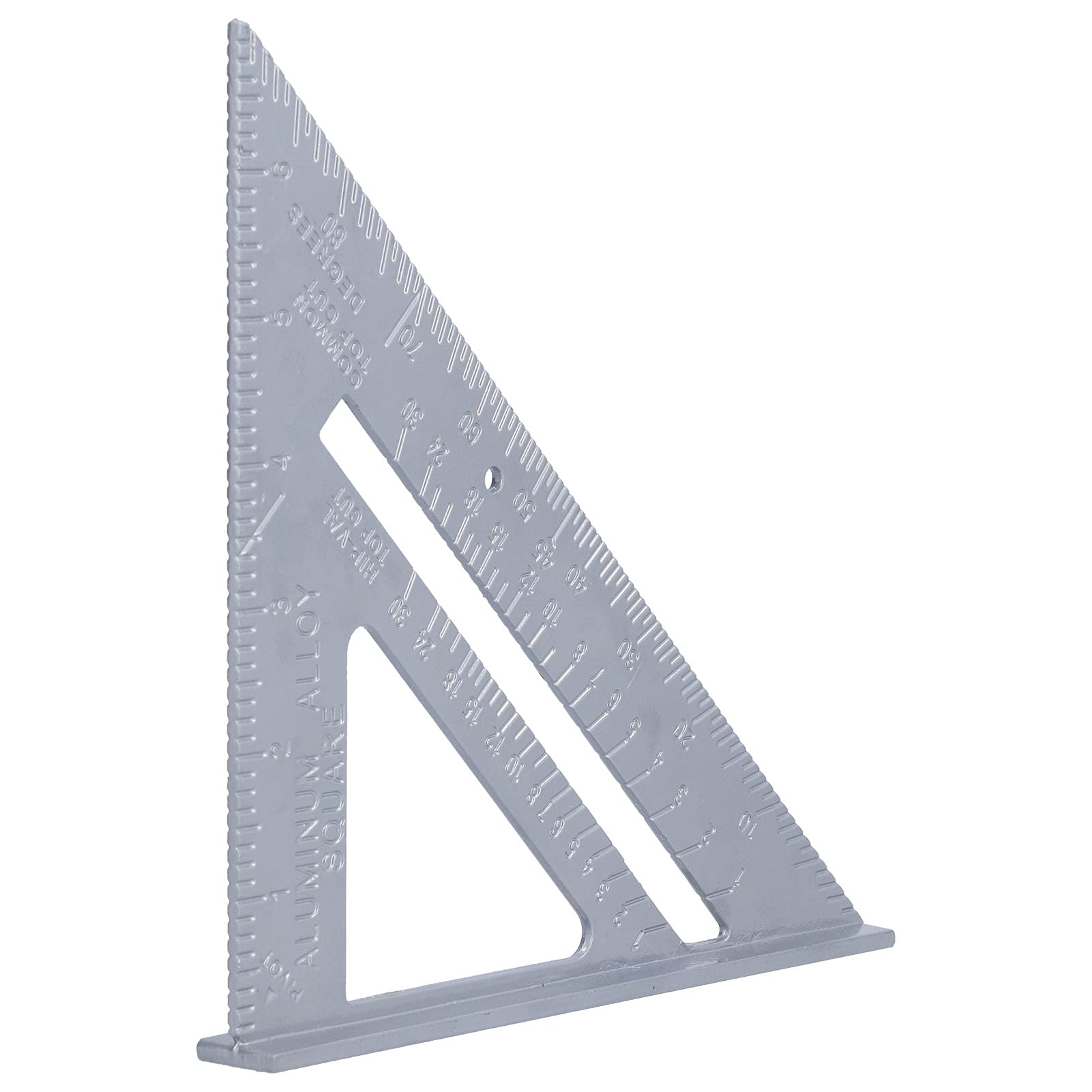 MRKU Righello Triangolare in Lega di Alluminio da 7 Pollici (17,8 cm) con Angoli di 45 e 90 Gradi, Strumento di misurazione Rinforzato, Scala di precisione per la Lavorazione del Legno.