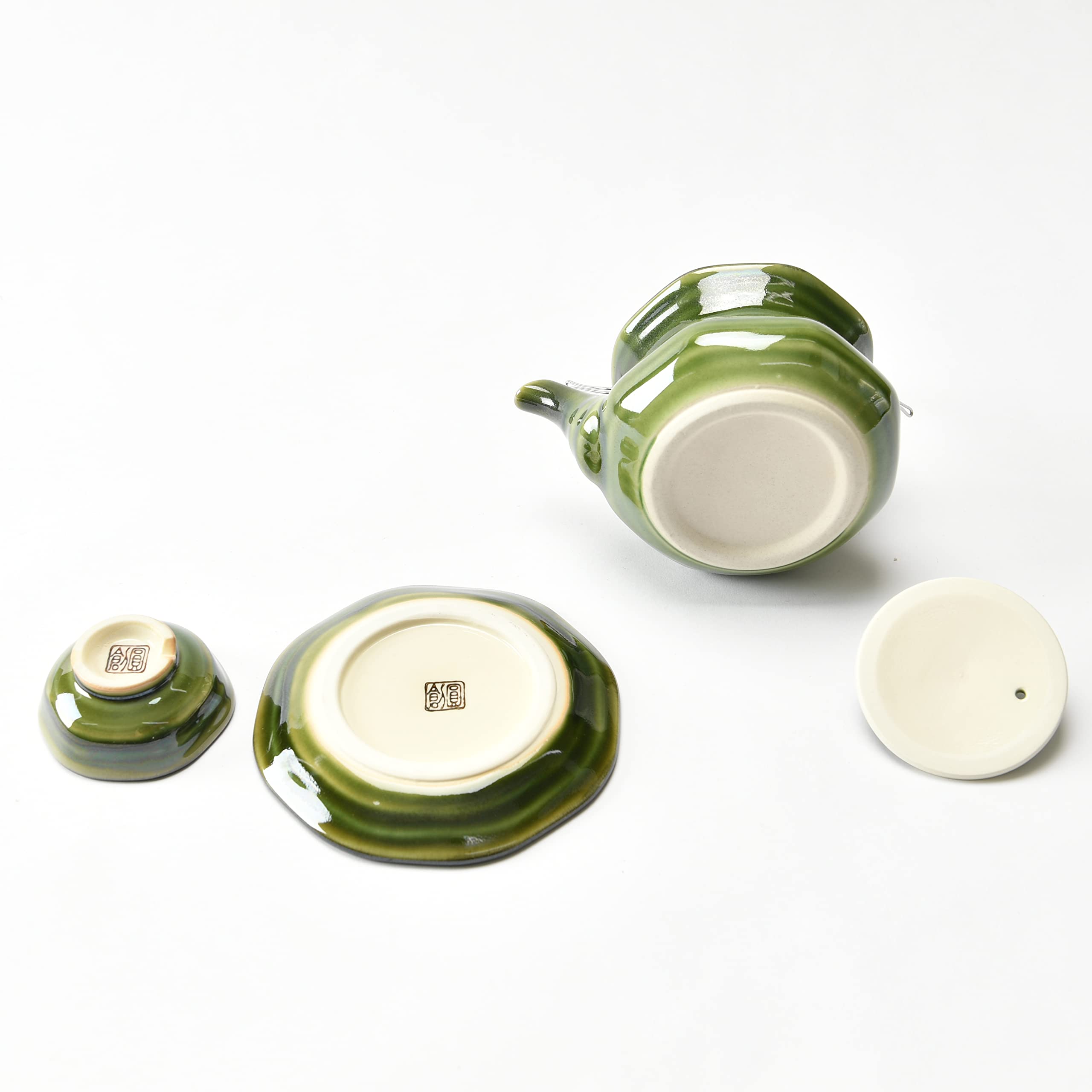 Amazon.co.jp: 織部十草 土瓶むし [ 13 x 7cm 250㏄ 490g ] 【 土瓶