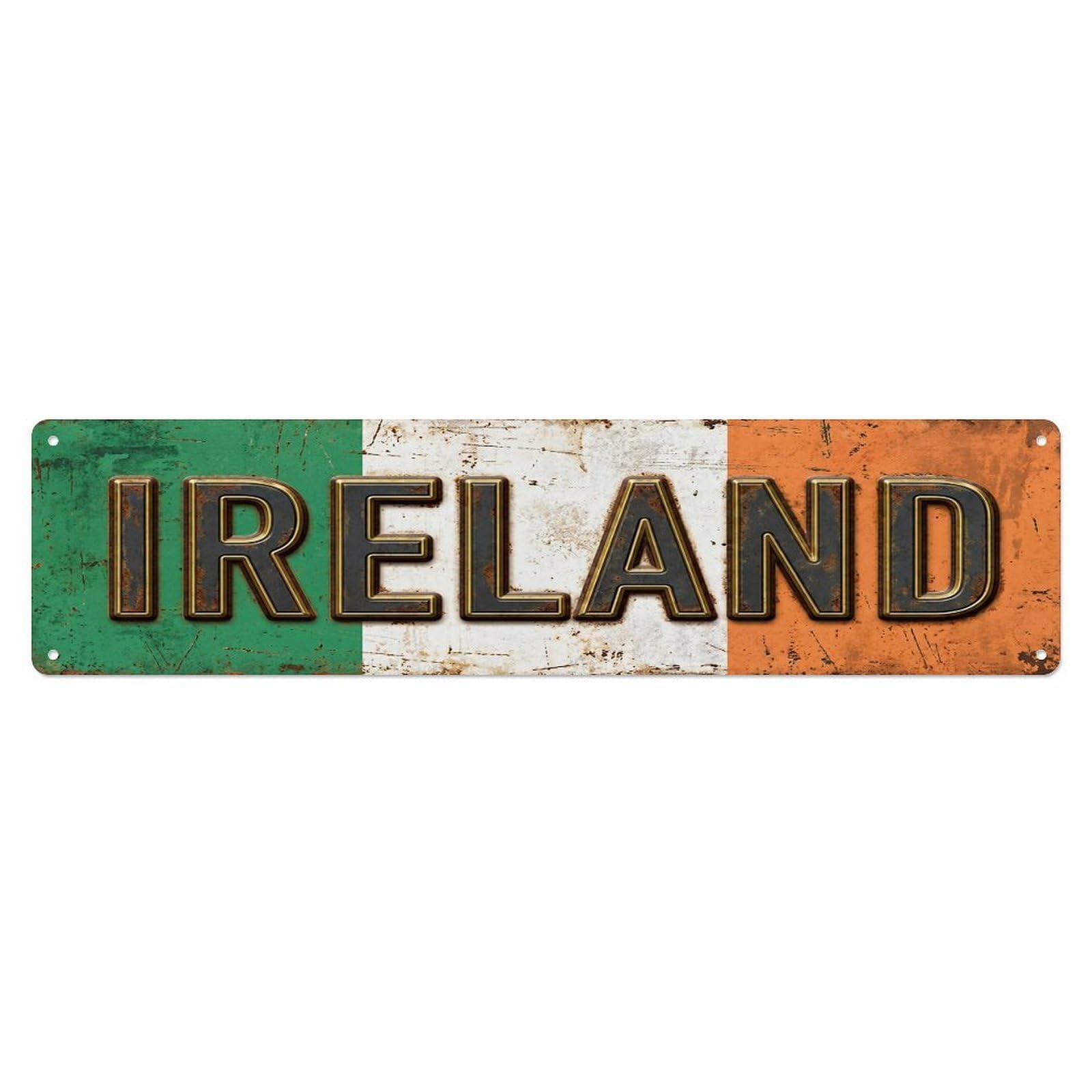 Vintage Ireland Flag Pattern Metal Tin Sign