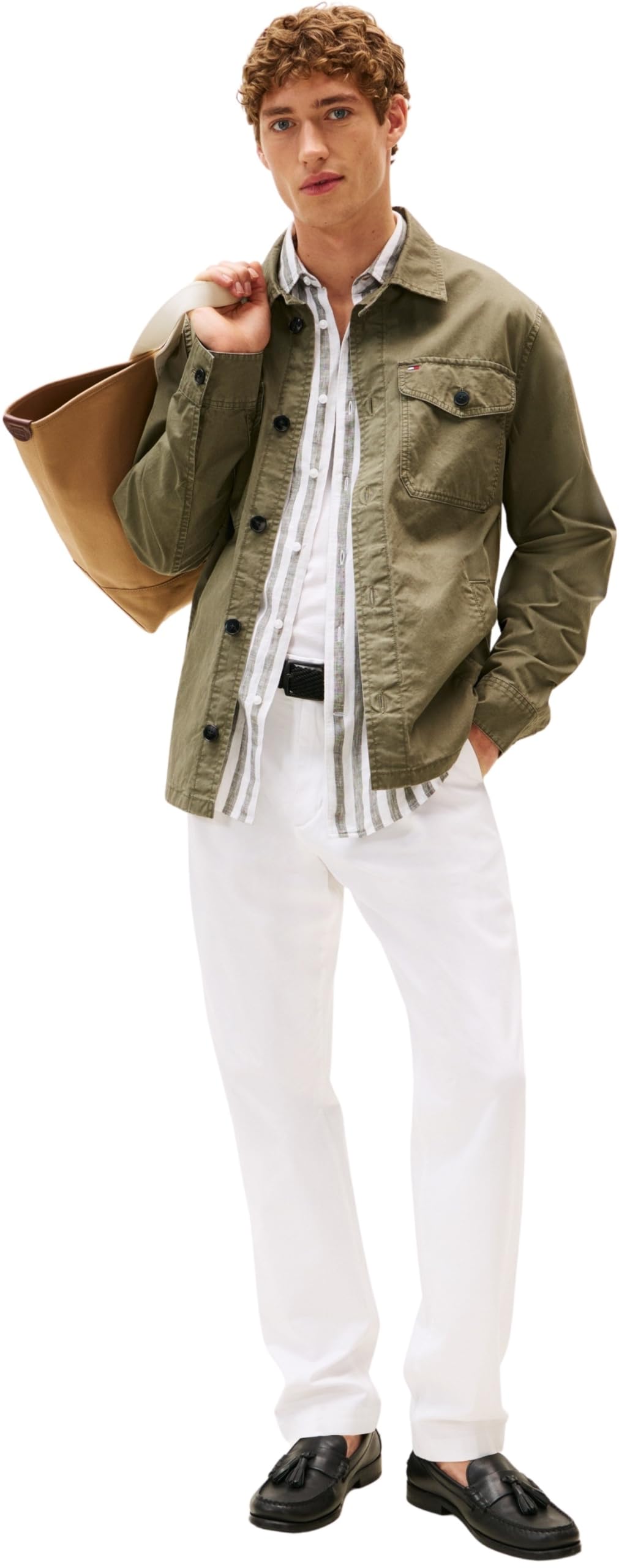 Tommy Hilfiger Uomo Pantaloni Chino Harlem Satin Relaxed Fit