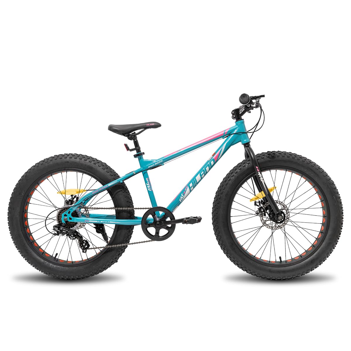 Hiland Vélo de Montagne 20 ", 7 Vitesses, Freins à Disque Double pour garçons et Filles, argenté/Vert/Blanc/Bleu