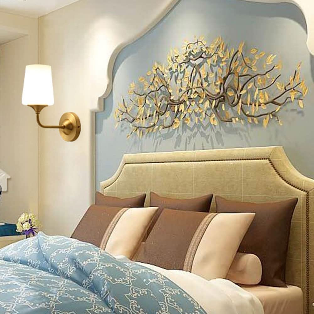Luxus wandleuchten Alle Kupfer Einfache Rustikale E27 Wandleuchte Retro Wohnzimmer Esszimmer Wandleuchte Hotel Schlafzimmer Nachttisch Studie Nacht Leselampe Gang Gang Glas Wandleuchte