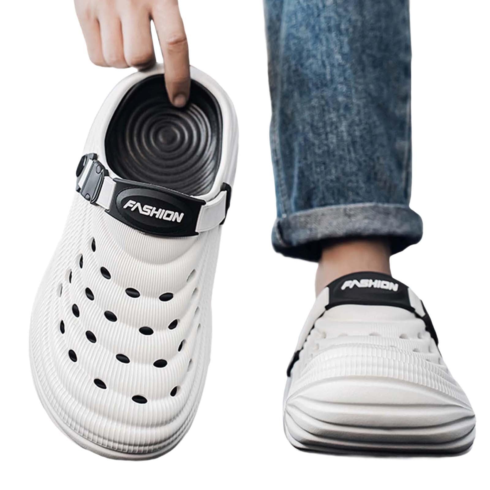 Chausson Homme Ete, Pantoufles Homme,Sandales d'Été Confortables de Plage Extérieures Tendance Décontractées pour Maison et Plein Air Mule Sabot Clogs Claquette