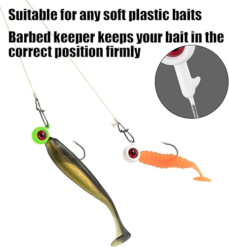 Miniatura 5 de Alwonder 50 cabezas de plantillas de cangrejo con ojos 3D, señuelos de cangrejo, cabeza de plantilla de pesca de trucha, 132 oz 116 oz 18 oz para