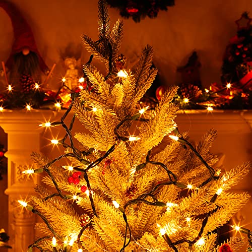 Lumiparty 4 Sets of 100 Mini Lights -400 Counts 79.5Ft Christmas Lights, 26.5 Ft String Lights with Replace Fuse and Bulb, Waterproof Connectable, Indoor Outdoor Christmas Decoration, Warm White