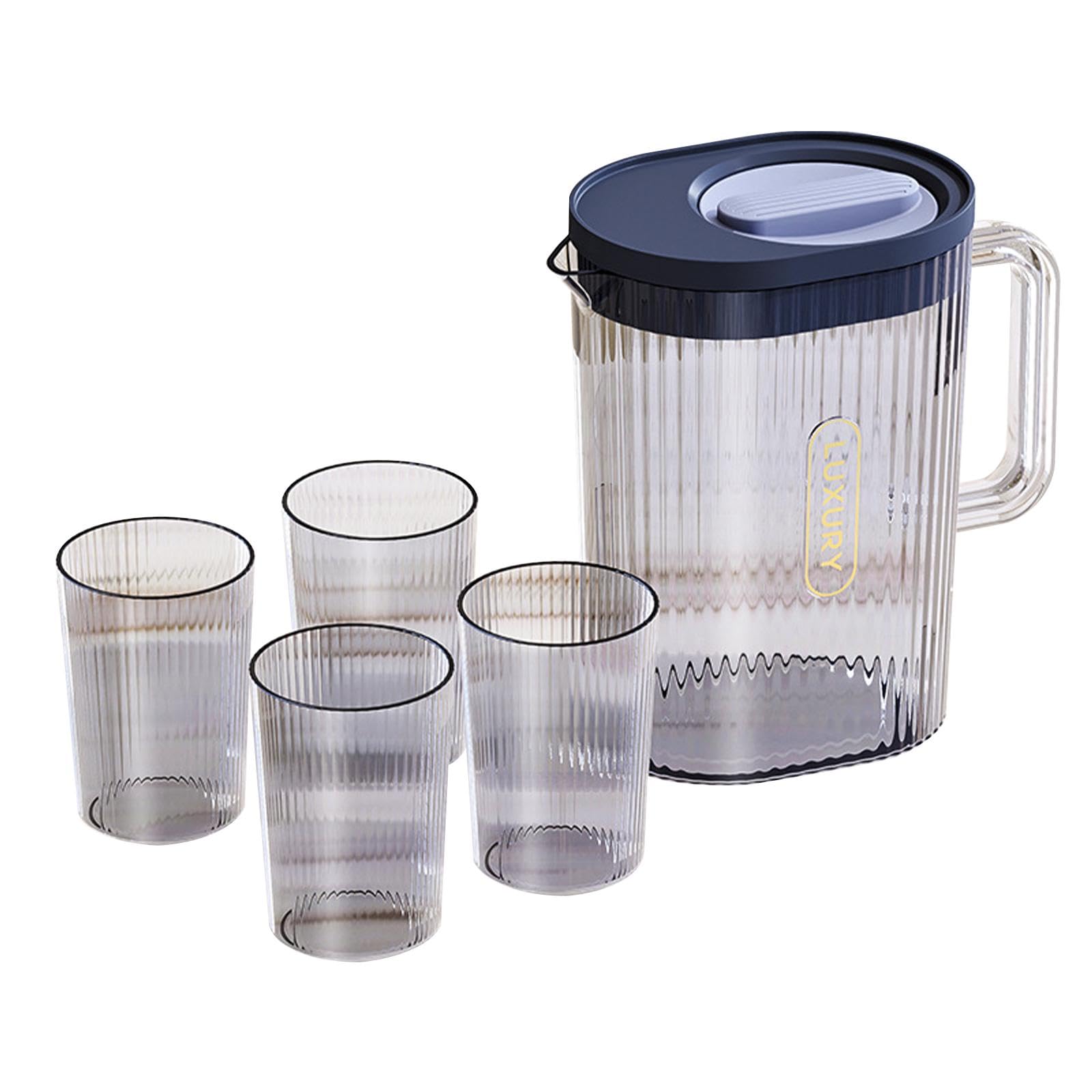 CLUB BOLLYWOOD® Water Pitcher with 4 Cups Heat Resistant 70oz Juice Water Jug for at Parties Blue | Kitchen Dining & Bar | Dinnerware & Serving Dishes | Pitchers | Pitchers | 1 Pitcher