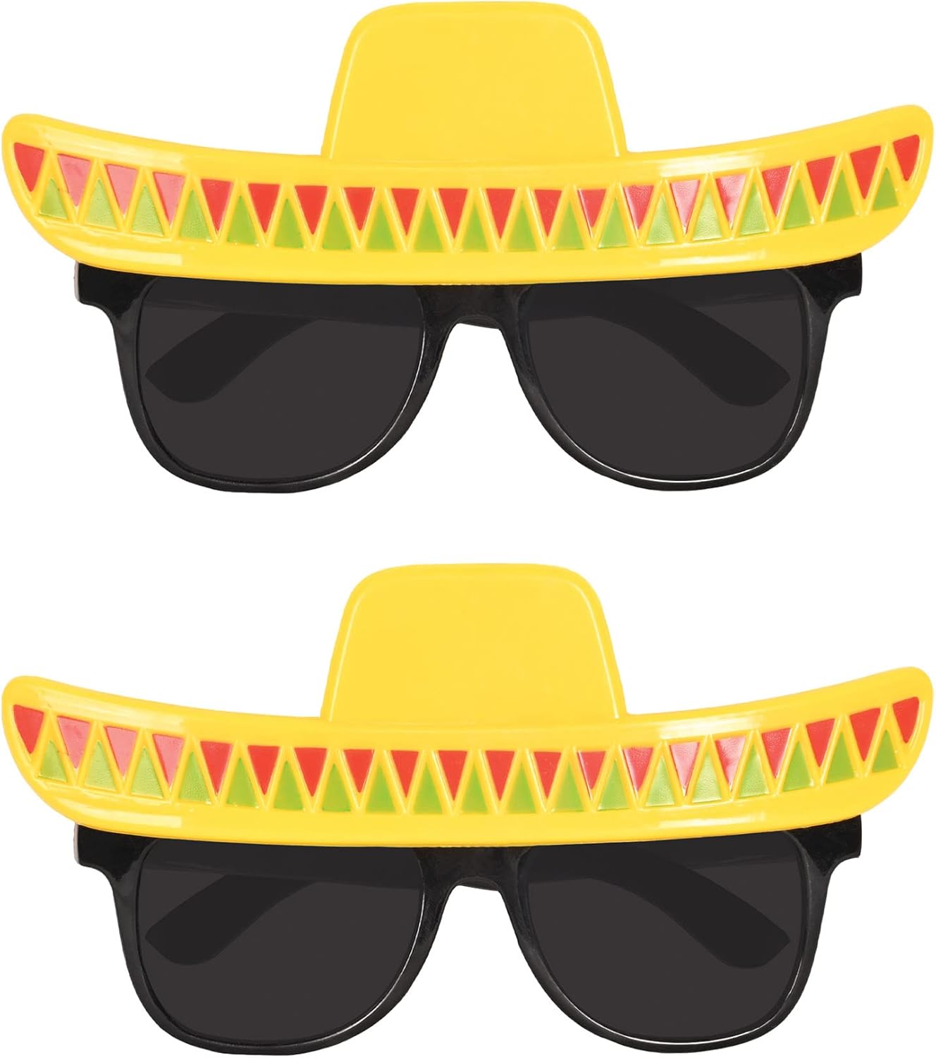 Beistle 2 Piece Plastic Novelty Sombrero Glasses, Fiesta Party Supplies For Cinco De Mayo Photo Booth, Mexican Theme Décor