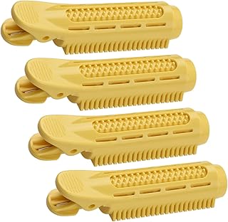 Conjunto de 4 rolos de cabelo conjunto de grampos de cabelo para cabeleireiro kit de onduladores de cabeleireiro faça você mesmo, ferramenta para modelar cabelos アロマエッセンシャル,bobes,rolos de cabelo,encrespadores de cabelo,ferramentas de curling Yellow