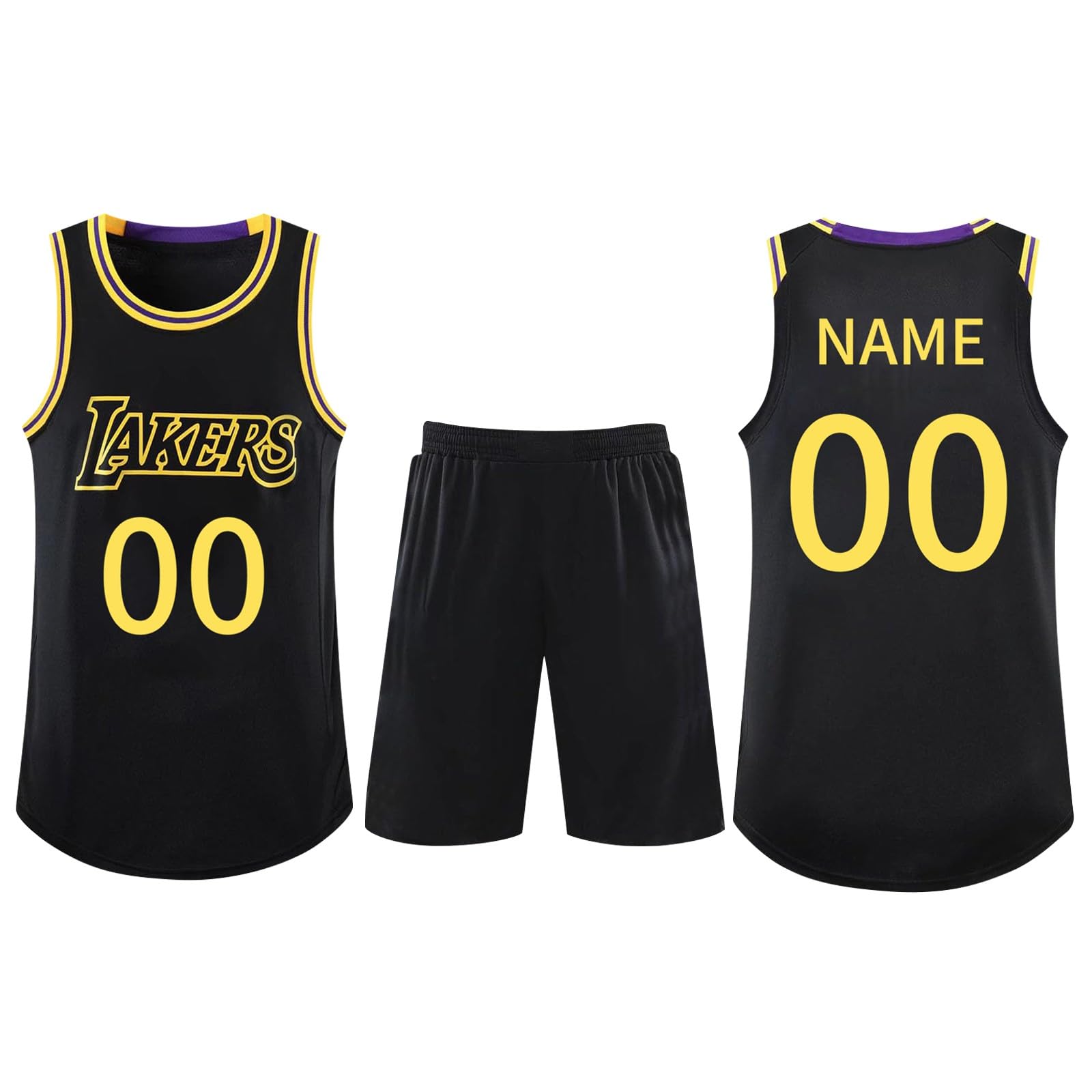 Basketball Trikot 2-Teiliges Personalisiert Name und Nummer ärmellose Anzug Kinder Erwachsene Sportswear Weste Shorts Benutzerdefiniert