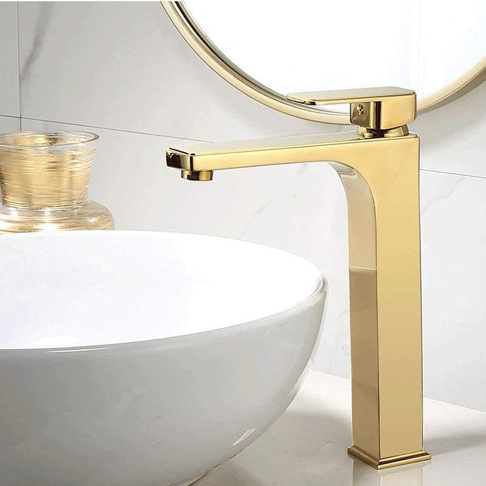 Robinet de lavabo nordique en bronze doré haut de gamme pour vasque