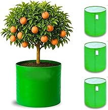 NYALA 2 Pcs Premium HDPE Uv Protected 260 GSM 24X24 Round Shaped Grow Bags Suitable for Terrace Gardening Vegetables & Flowers (Pack of 2, 24x24)