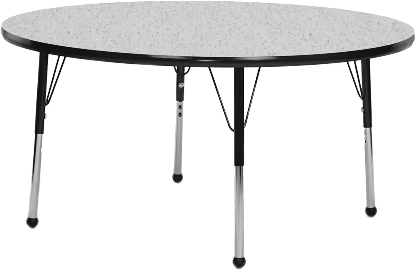 30" Round Classroom Table Side Finish: Tan, Table Size: Standard 21"-30" Ball Glide, Top Color: Gray Nebula