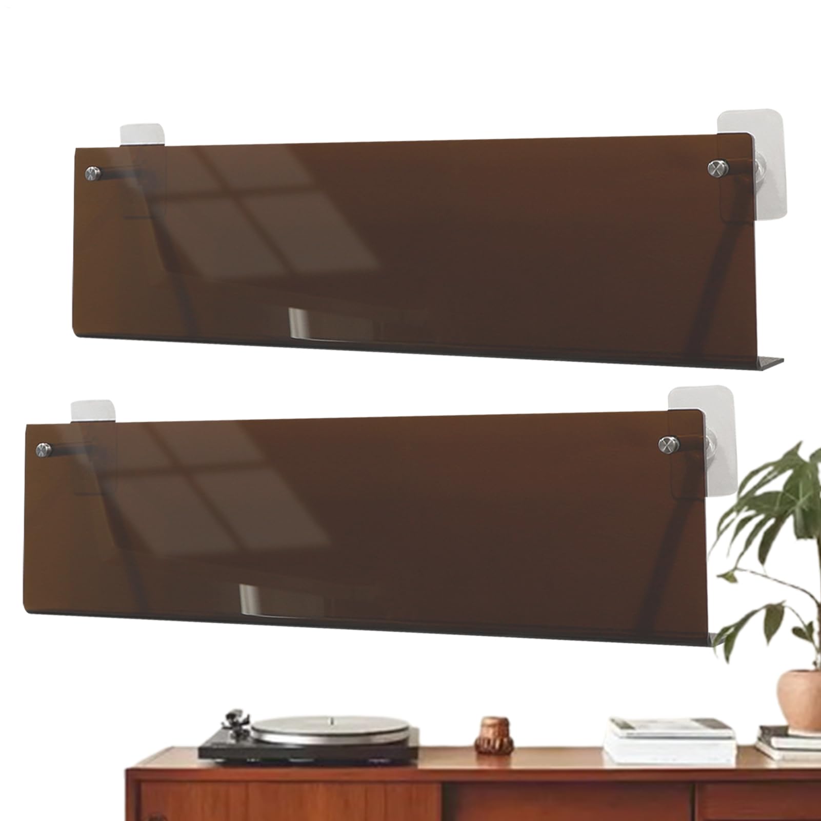 Étagère adhésive transparente fixation murale sans dommages