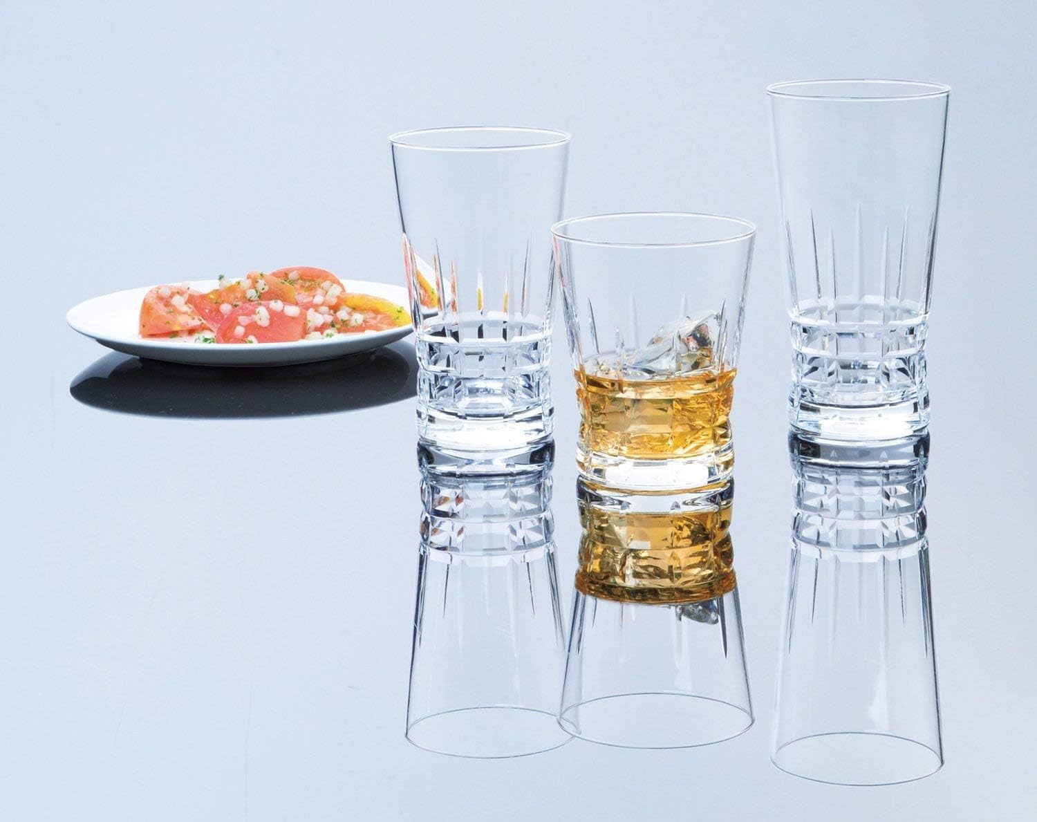 Toyo Sasaki Glass T-22102-C733 Glass Fjord Cut, 12 oz Tumbler, Made in Japan, Dishwasher Safe, Sold by Case, Approx. 12.8 fl oz (375 ml), Pack of 60