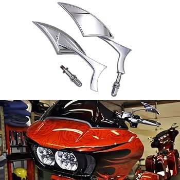 ハーレーダビッドソン　スポーツスター　バイクミラー クローム Amazon | HUILI-JPHOME クローム ティアドロップ リア ビュー