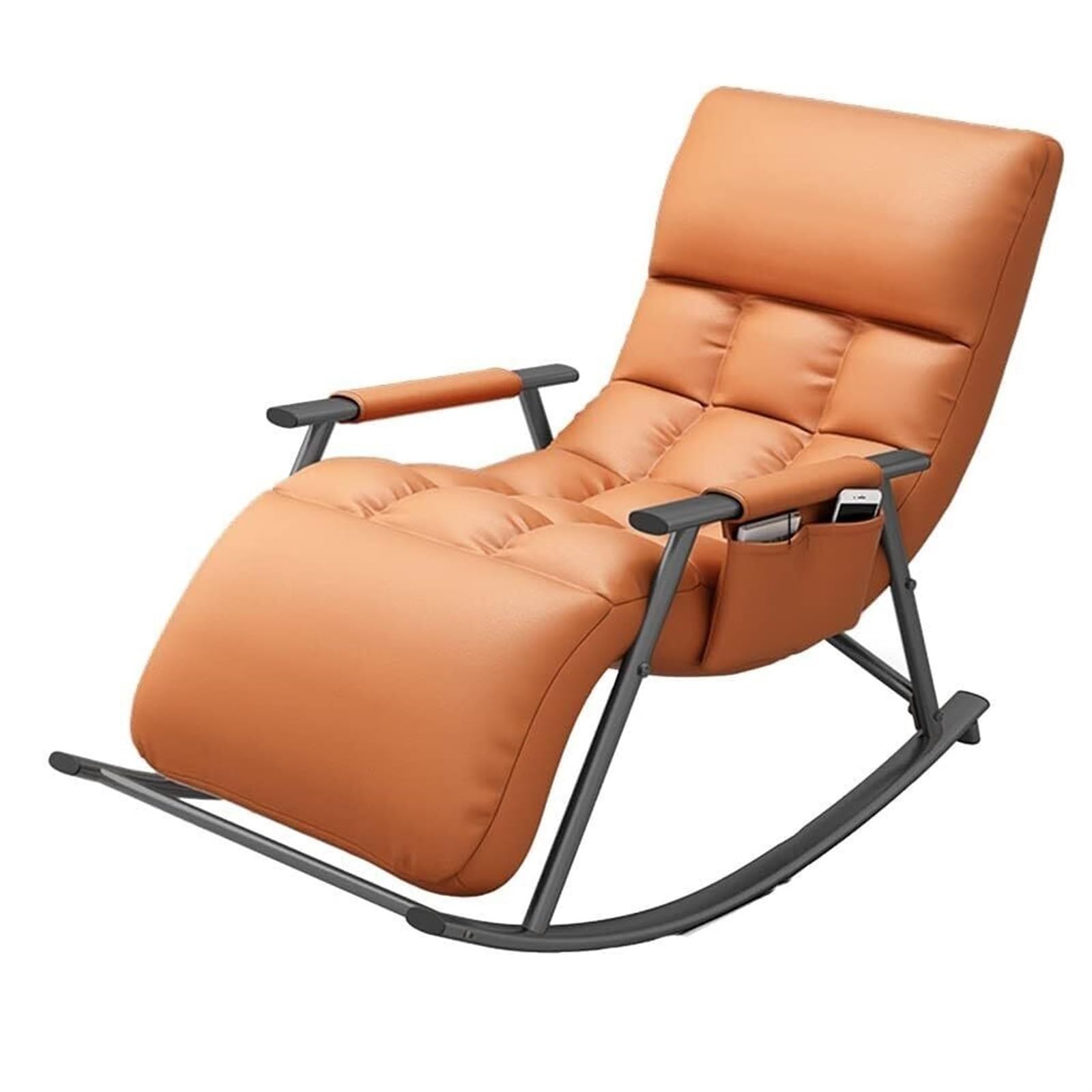 Fauteuil à Bascule Moderne pour Chambre à Coucher, Confortable, Ergonomique, inclinable, idéal pour véranda, Bureau (Orange)