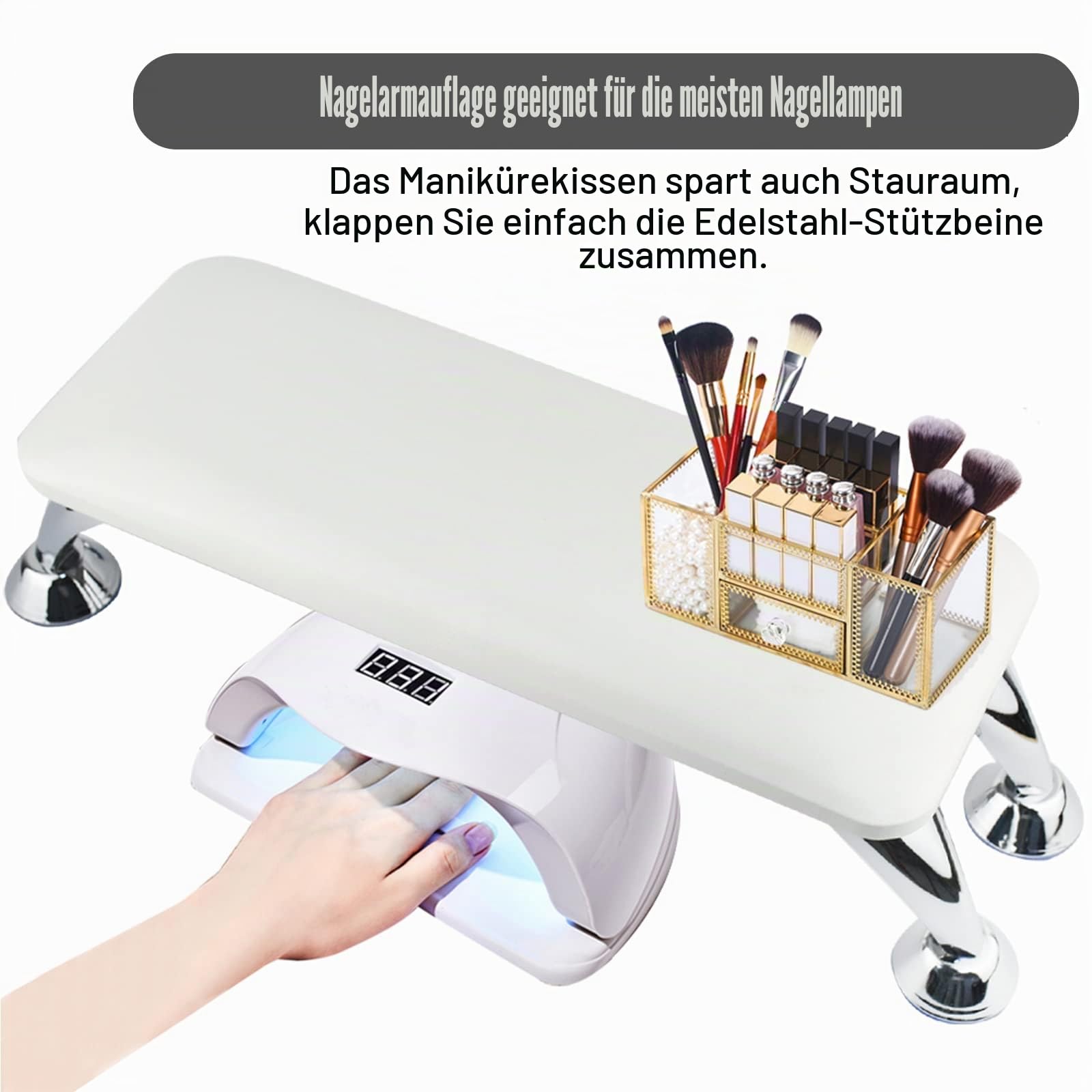Nagel Armauflage Handkissen, Mikrofaser Leder Nagelkissen für Nail Art, PU Manicure Handkissen Ständer Nagelauflage, Professional Hand Pillow Cushion Nail Table für Maniküre Salon