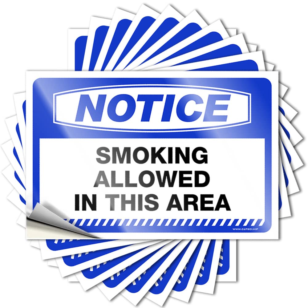 Unique Bumper - Assorted Car Sweet Notice Smoking Allowed in This Area(8X12CM)