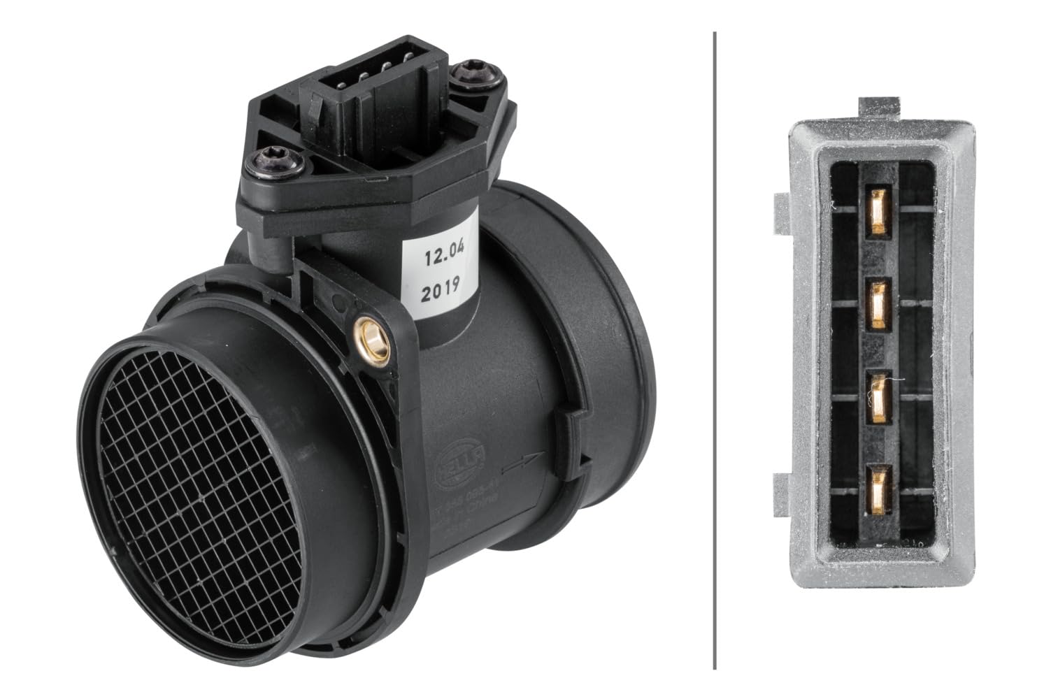 HELLA 8ET 358 095-411 Debimetro - 4a... poli - Bocchettone di tubo - senza guarnizione