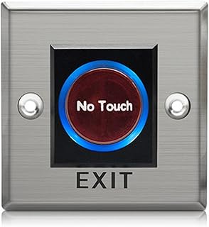 Push to Exit Button-Press To Exit Button No Touch Exit Push Button Exit Switch, Indoor Green Square Request to Exit Button For Door Access Control With Led Light, Nc, C And No Outputs