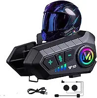 Fone de Ouvido Bluetooth para Capacete, Comunicador Intercomunicador para Motociclista, Alcance 10m, Controle de Música e Chamadas