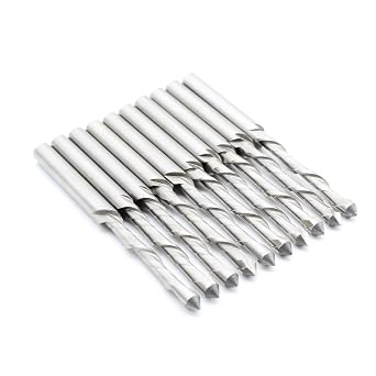 TMAX 10pc 3/16 Inch Drywall Bit Downward Spiral Router Cutout Bits