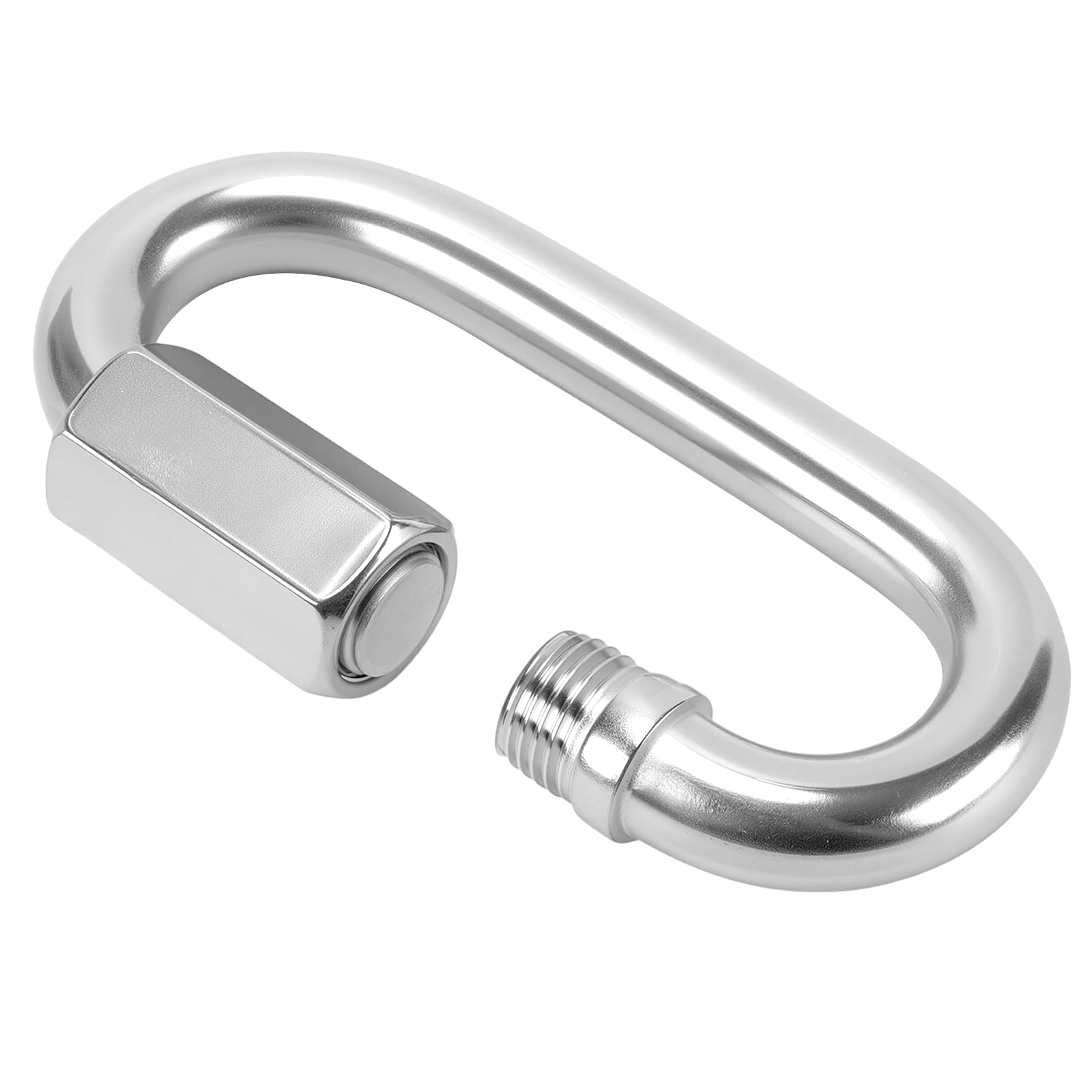 Lot de 4 mousquetons à visser M10 en acier inoxydable - Maillon de chaîne M10 - Charge maximale : 1000 kg - Mousquetons pour chaînes et applications industrielles