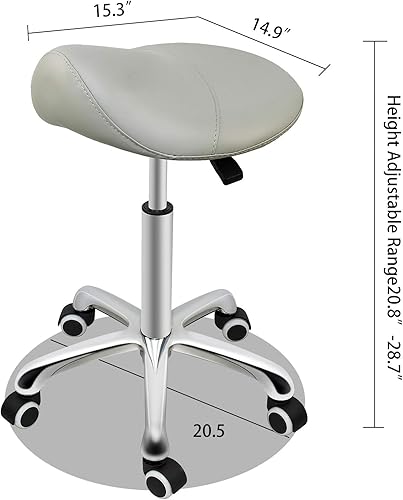 Miniatura 2 de Grace&Grace Taburete de silla de montar profesional serie hidráulico giratorio cómodo ergonómico con base de metal resistente para clínica,